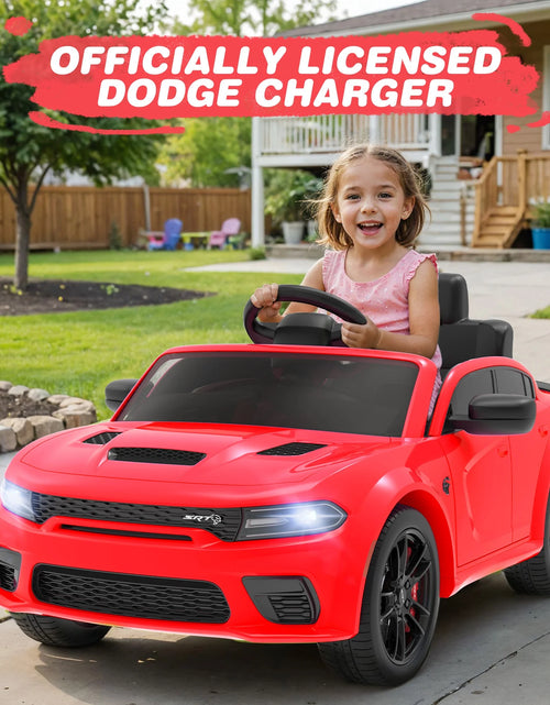 Load image into Gallery viewer, Dodge Electric Ride on Cars for Kids, 12V Licensed Dodge Charger SRT Powered Ride on Toy Cars with Parent Remote Control/Music/Led Headlights/Safety Belt for 3-5, Purple(Walmart Exclusive Color)
