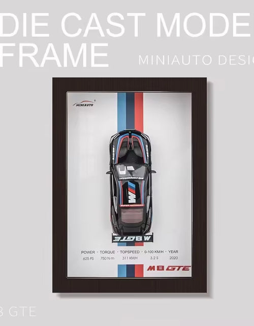 Load image into Gallery viewer, 1:32 Photo Frame Version Alloy Metal Sports Car Model Simulation 3D Racing Car Hanging Painting Collection Kids Gifts Decoration
