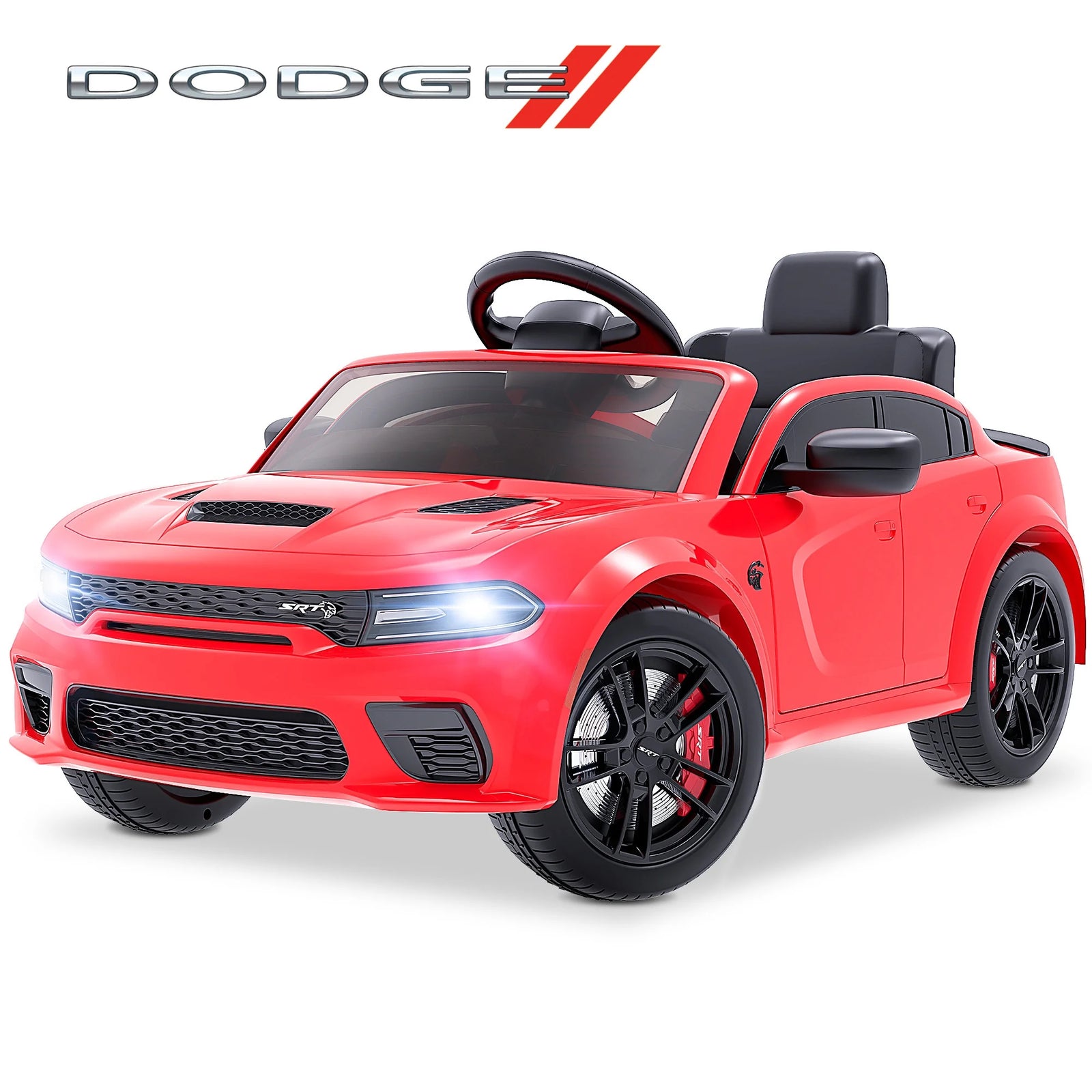 Dodge Electric Ride on Cars for Kids, 12V Licensed Dodge Charger SRT Powered Ride on Toy Cars with Parent Remote Control/Music/Led Headlights/Safety Belt for 3-5, Purple(Walmart Exclusive Color)