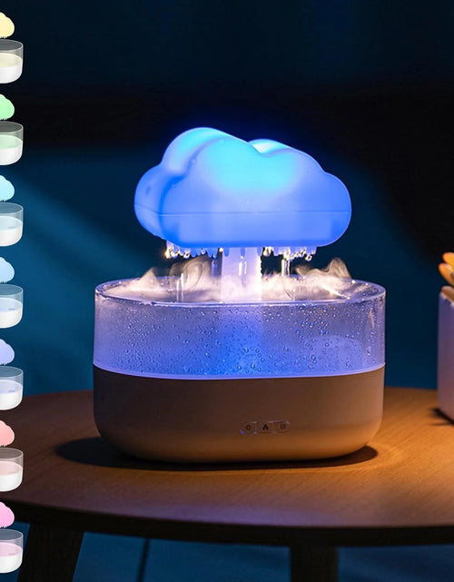 Load image into Gallery viewer, Rain Cloud Humidifier Water Drip, 7 Color Lights Mushroom Rain Cloud Diffuser, Timing Water Drip Aroma Waterfall Lamp(White)
